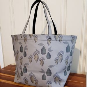 GIANT pear print tote with inside pouch EUC
